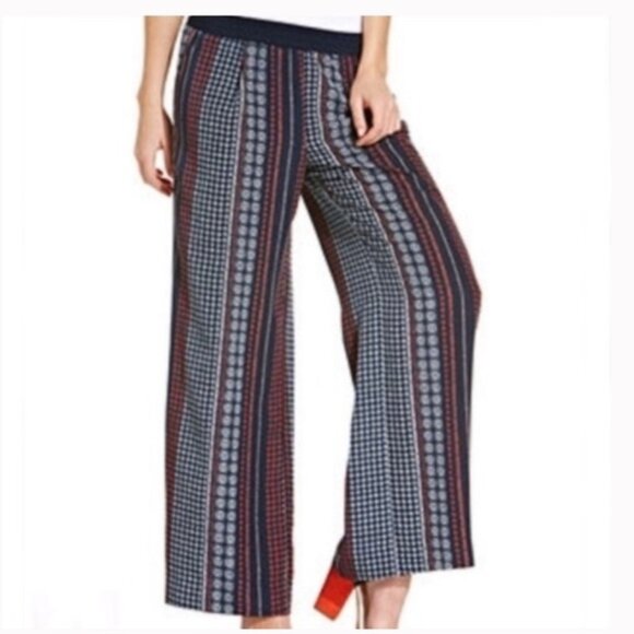 Anthro x Sanctuary Wide Leg Navy Printed Palazzo Pants - Picture 1 of 15